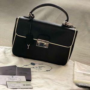 PRADA
Cammeo Saffiano Lux Leather Flap Bag